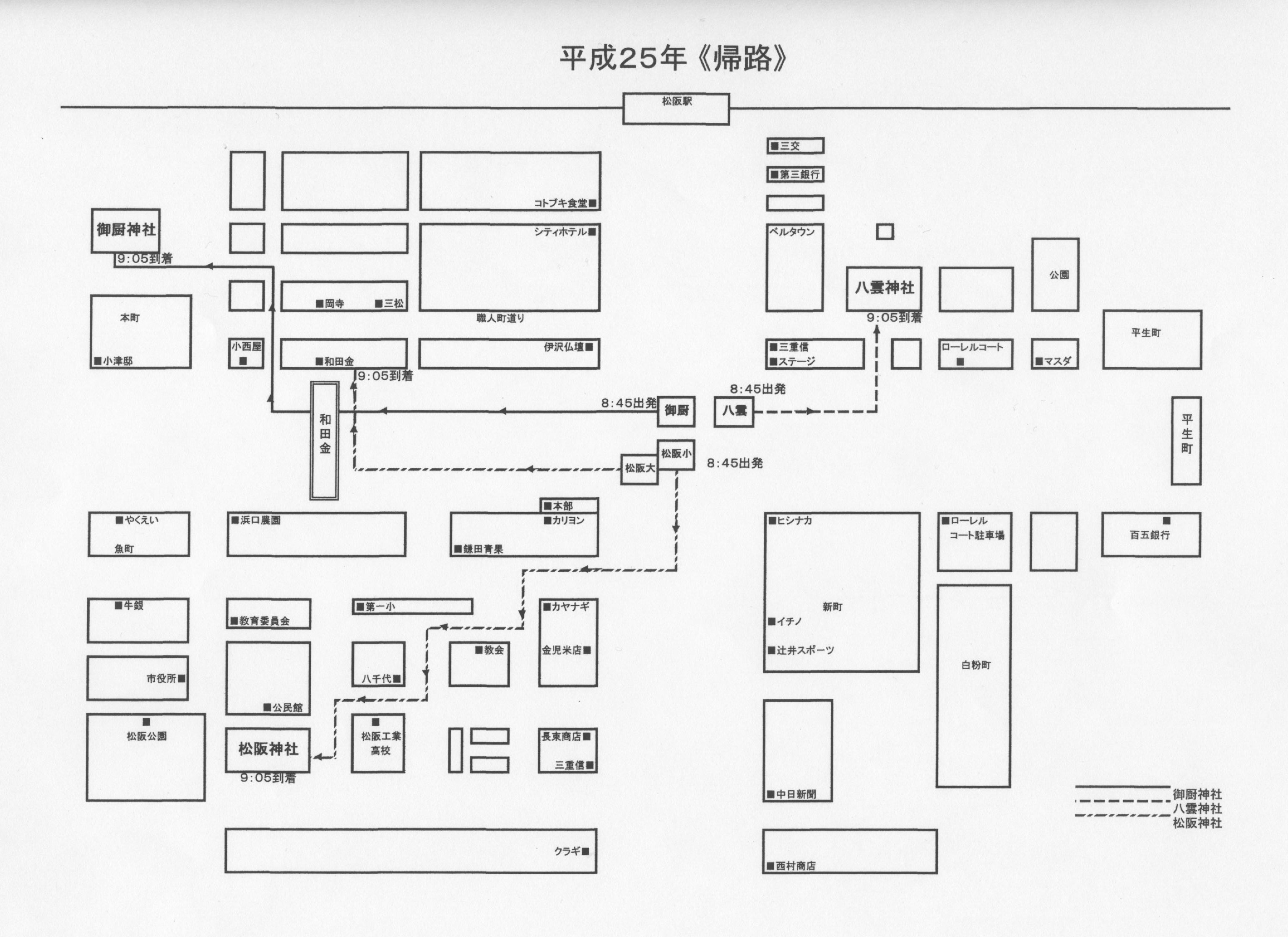 平成25年　帰り道ルート